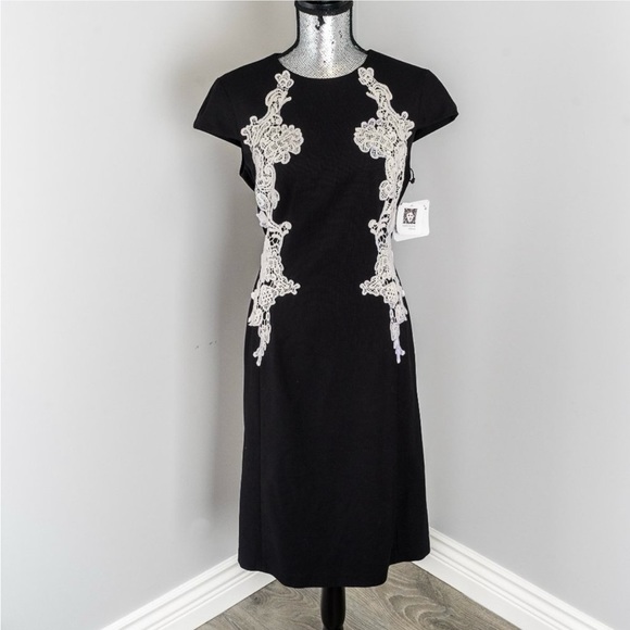 NWT Ann Klein linen and lace dress - 12 - Picture 1 of 5